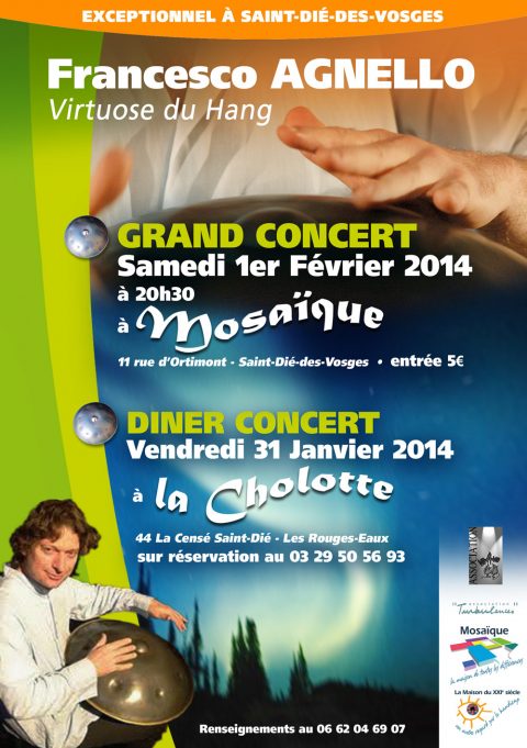 Grand Concert de Francesco Agnello le samedi 1er Février 2014 à Mosaïque