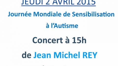 « Tous en bleu pour l’Autisme » : Concert de Jean-Michel Rey le jeudi 2 avril à Mosaïque
