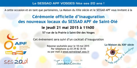 Inauguration des nouveaux locaux du SESSAD APF de Saint-Dié le 21 mai